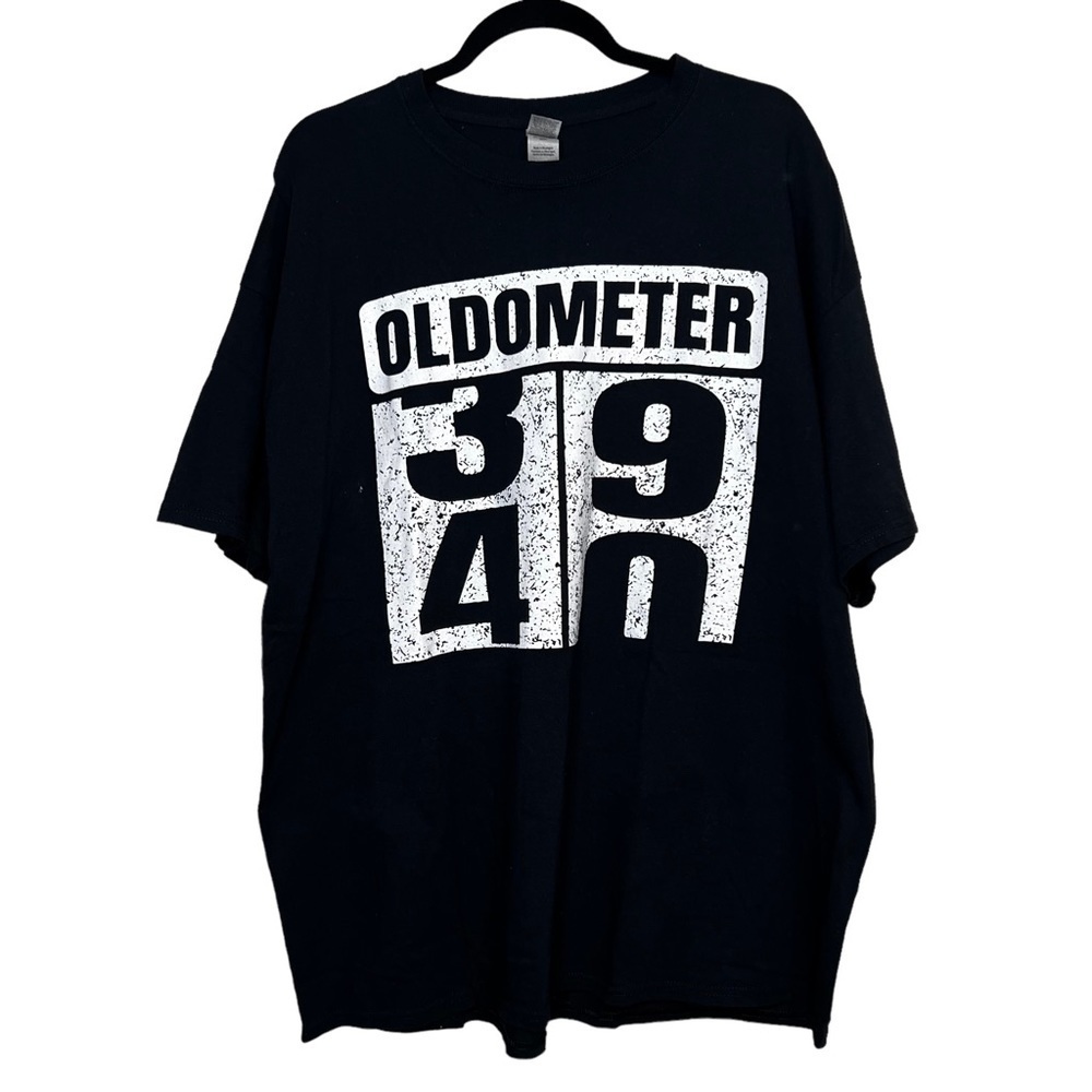 Oldometer Mens 2XL 40th Birthday Tshirt Gildan Black Funny Novelty Forty